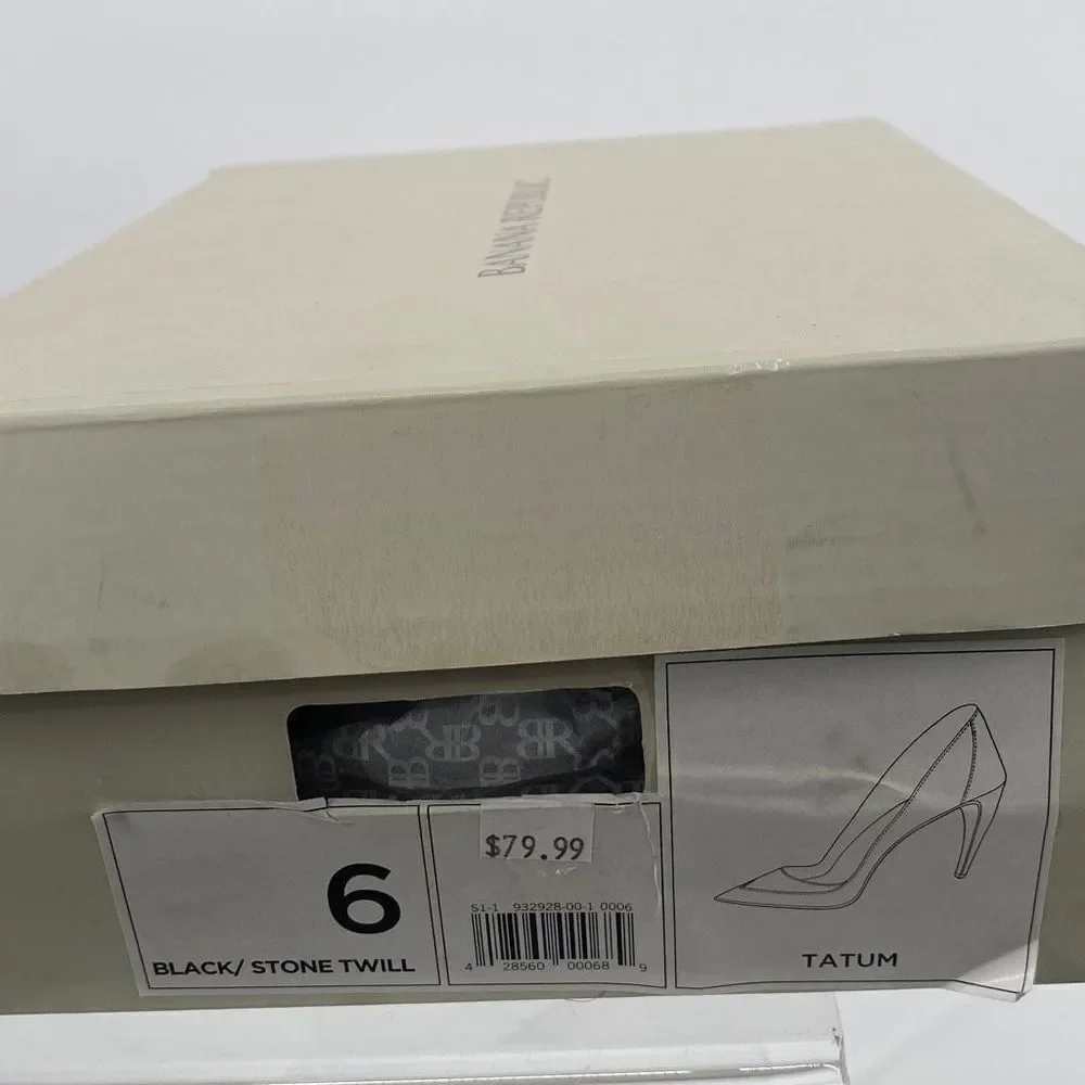 Banana Republic Tatum Leather Pointed Toe Two-Tone Dressy High Heels Pumps Black